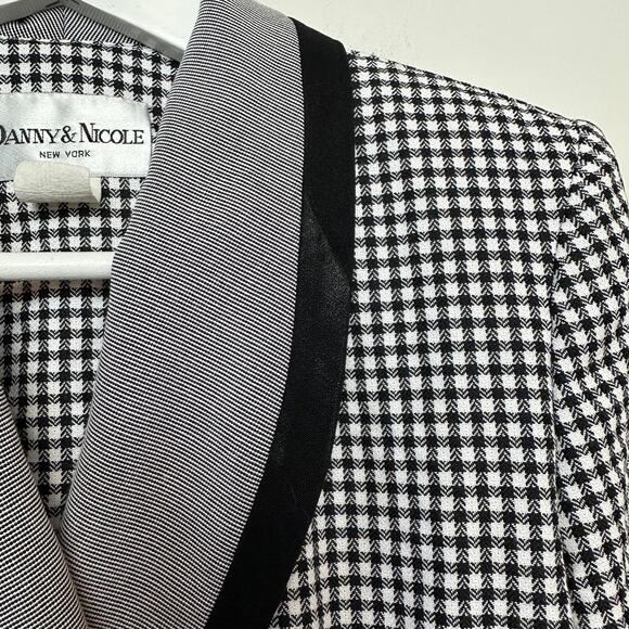 Vintage 80s Danny and Nicole Blazer Dress Black White Gingham 4P Made in the USA - Picture 3 of 5
